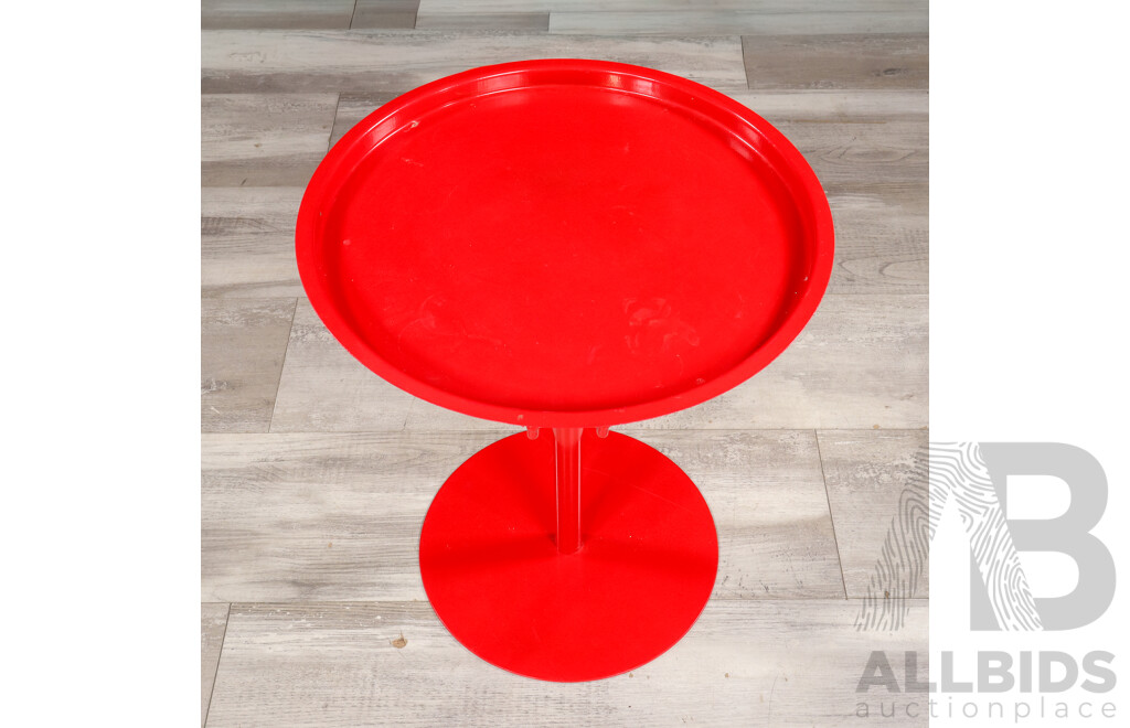 Modern Metal Single Pedestal Side Table