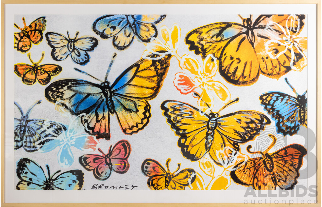 David Bromley, (20th Century, British-Born Australian), Butterflies, Editioned 19 of 60 and Signed Limited Edition Print, 90 x 138 cm (frame)