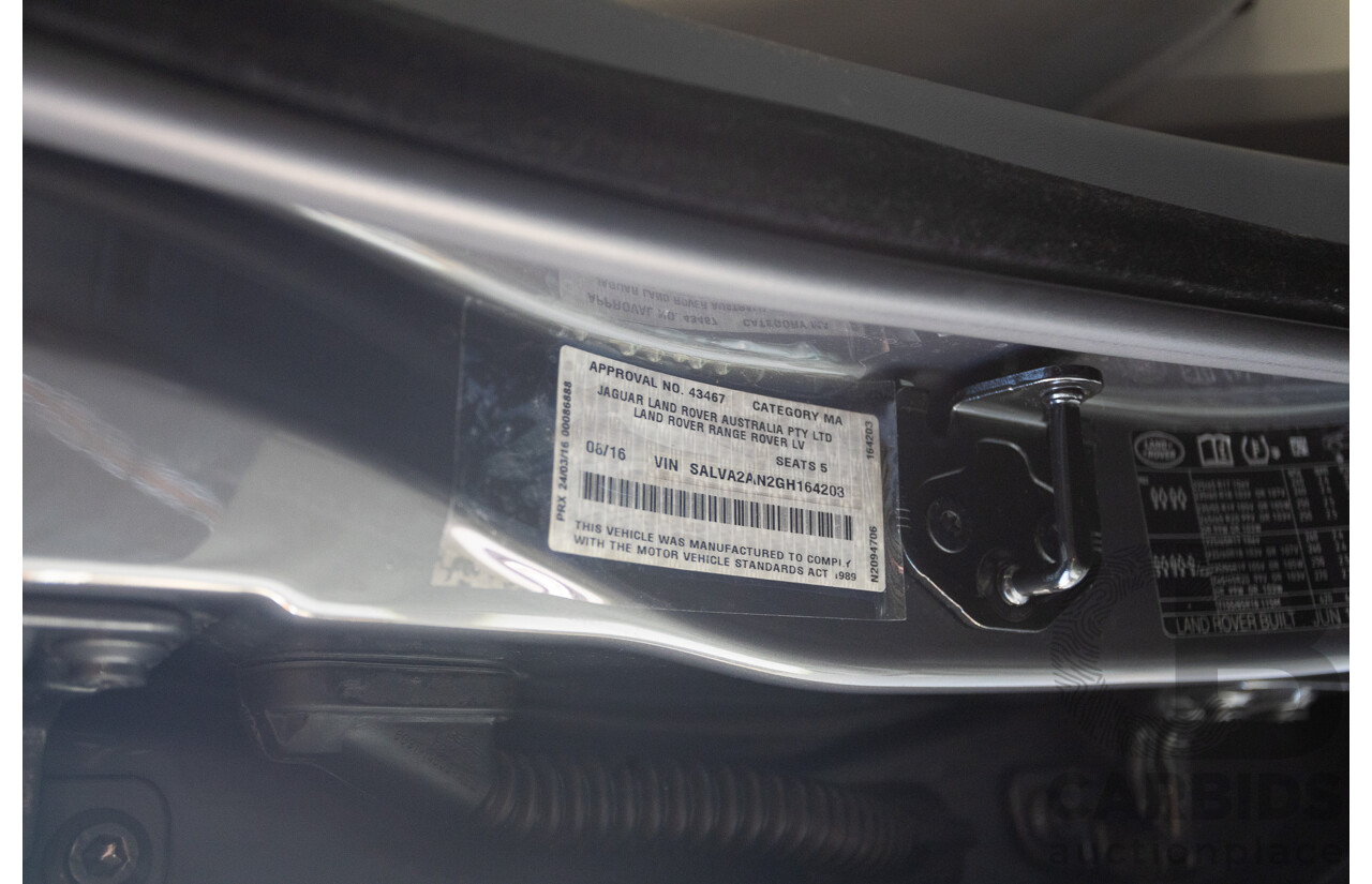 08/2016 Range Rover Evoque Td4 180 HSE Dynamic (AWD) LV MY17 5D Wagon Waitomo Grey Turbo Diesel 2.0L
