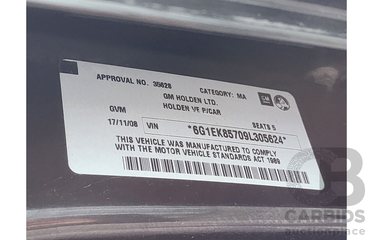 11/2008 Holden Commodore 60TH Anniversary VE MY09 4d Sportwagon Black 3.6L