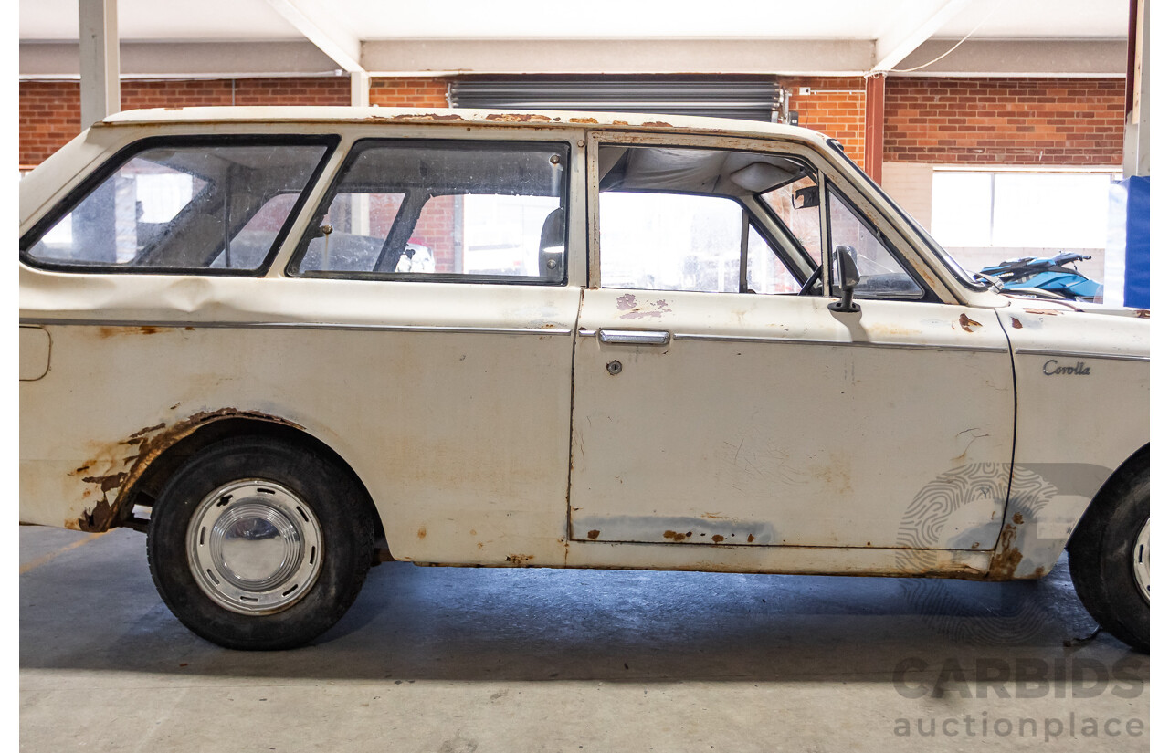 Circa 1969 Toyota Corolla KE16 2d Wagon White 1.1L