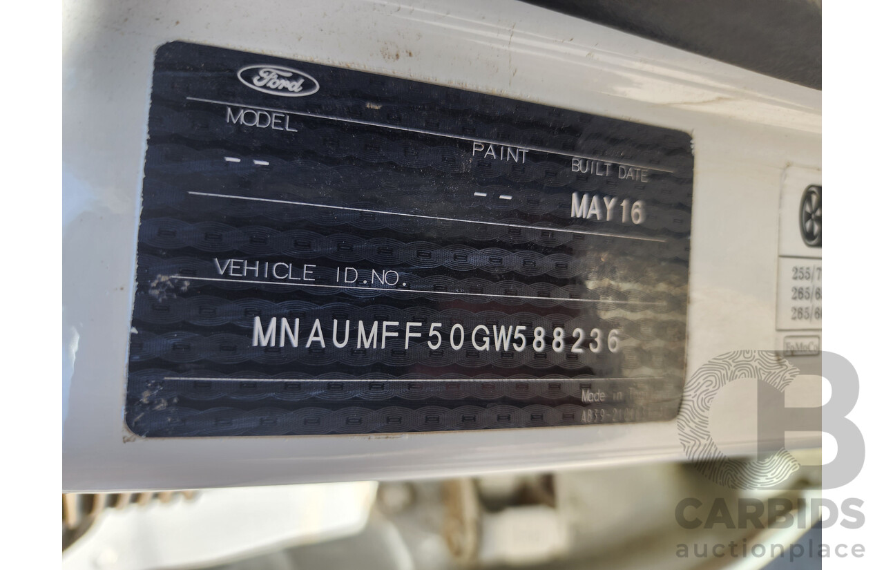 6/2016 Ford Ranger XLS 3.2 (4x4) PX MKII Dual Cab Utility White 3.2L