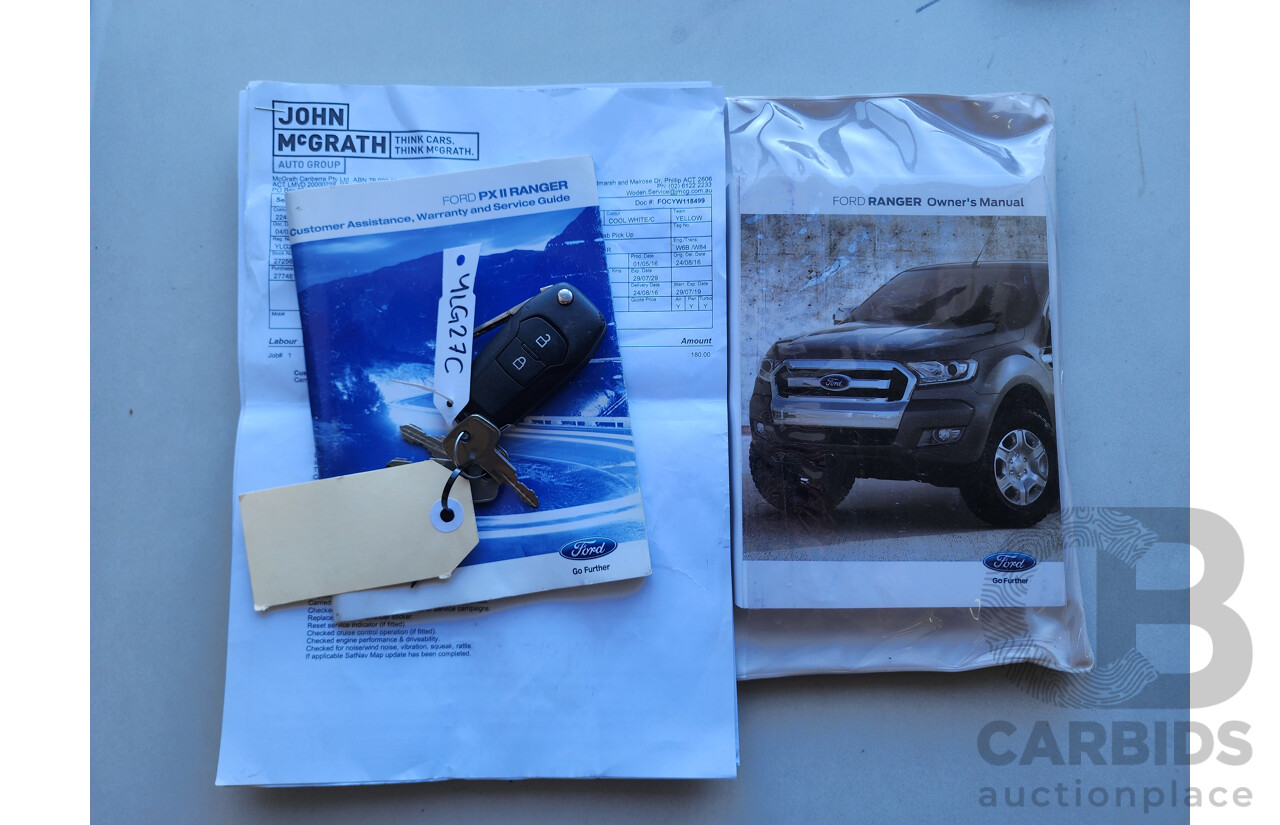 6/2016 Ford Ranger XLS 3.2 (4x4) PX MKII Dual Cab Utility White 3.2L