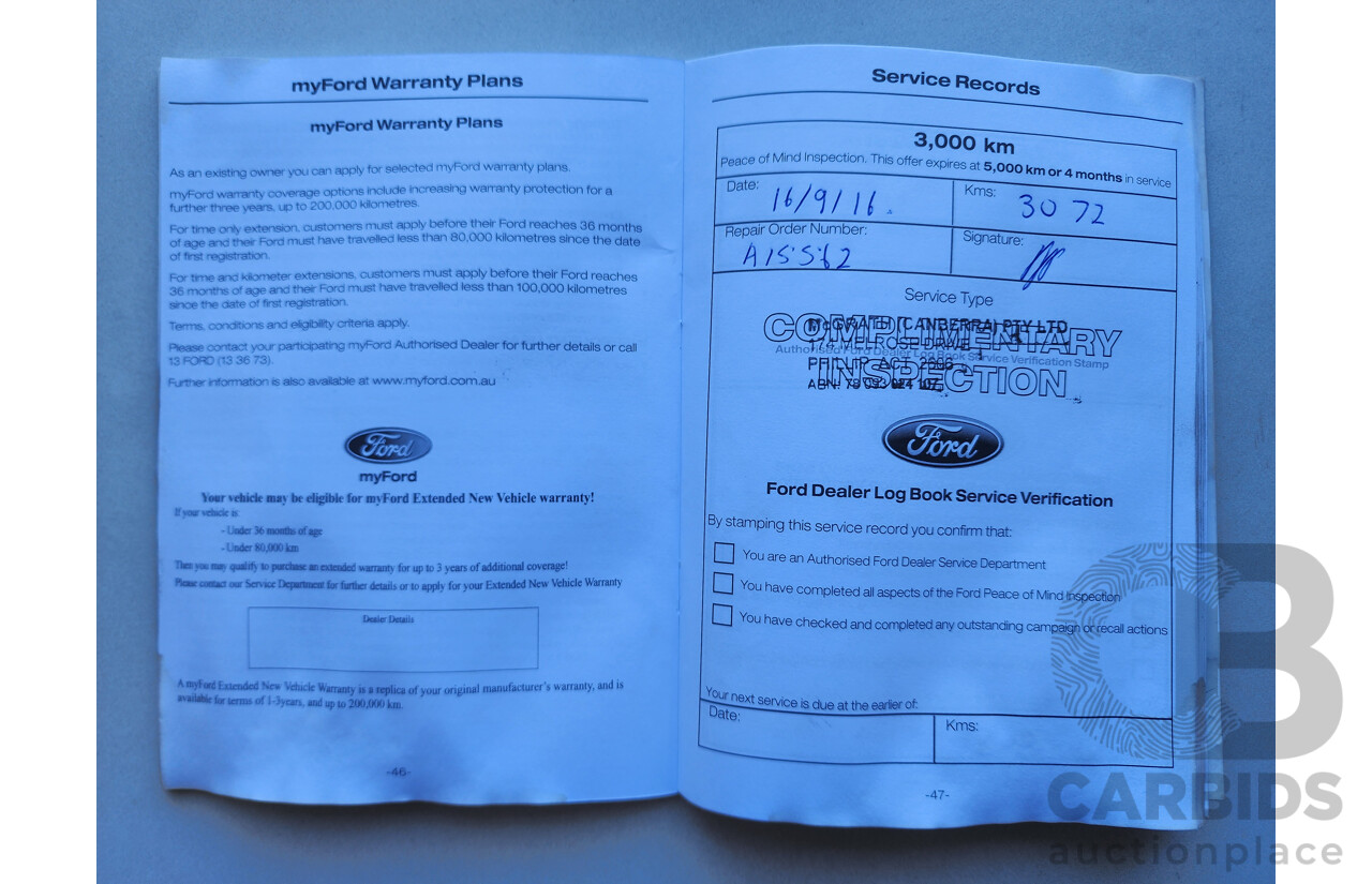 6/2016 Ford Ranger XLS 3.2 (4x4) PX MKII Dual Cab Utility White 3.2L