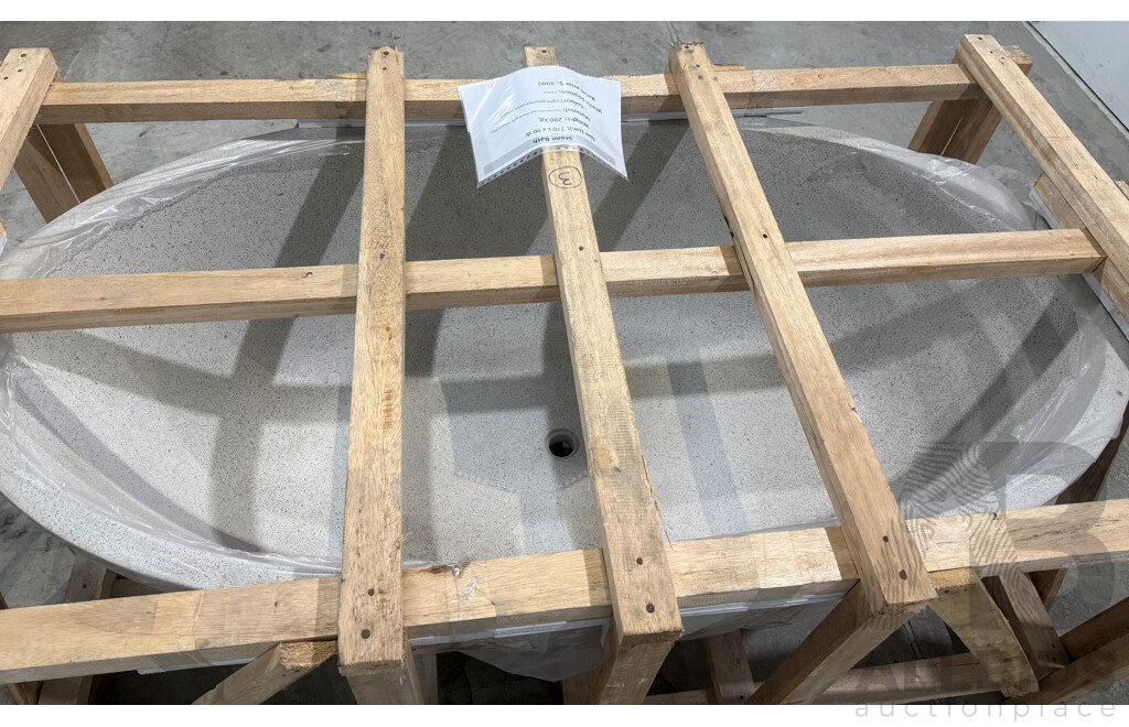 Stone Bath - Light Grey Terrazzo, 170L X 90W - ORP $3,900.00