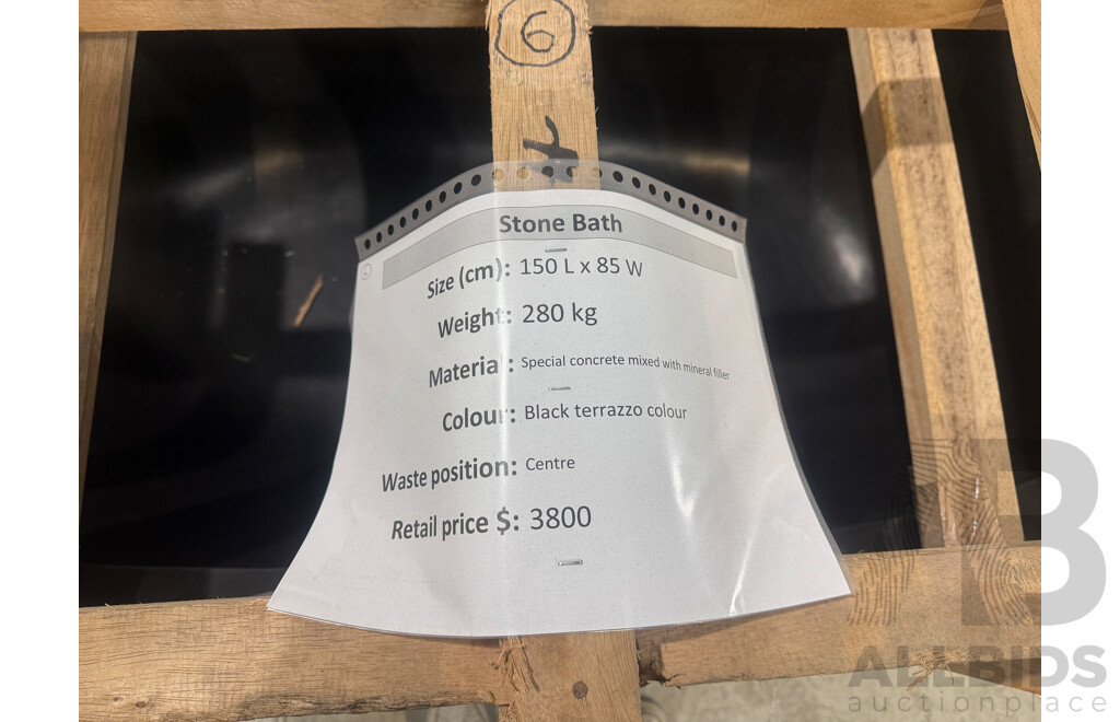 Stone Bath - Black Terrazzo (150L X 85W) - ORP $3,800.00