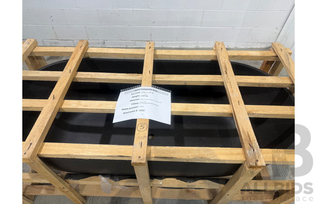 Stone Composite Bath - Charcoal Terrazzo (170L X 75W ) - ORP $4,000.00