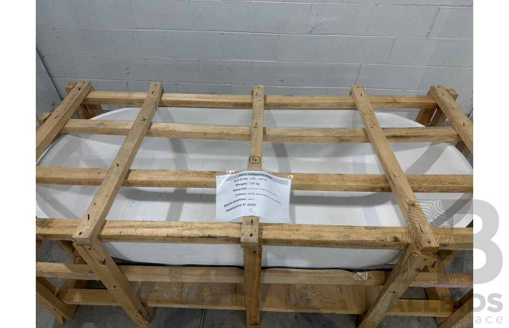 Stone Composite Bath - White  (170L X 80W ) - ORP $4,000.00