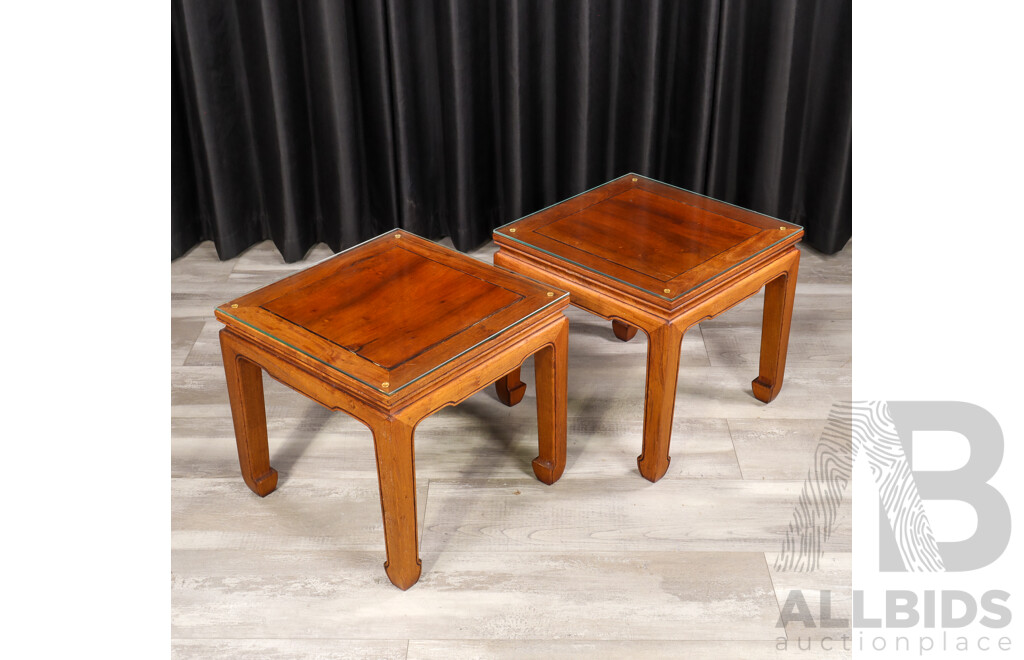Pair of Chinese Rosewood Side Tables