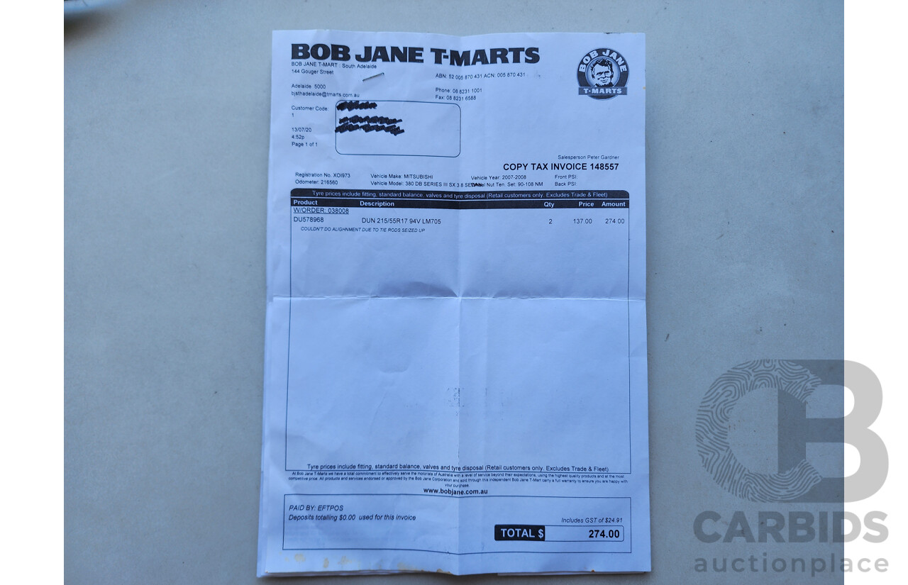 7/2006 Mitsubishi 380 SX DB SERIES II 4d Sedan Blue 3.8L