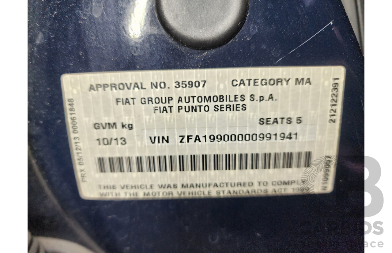 10/2013 Fiat Punto Lounge MY13 5d Hatchback Blue 1.4L