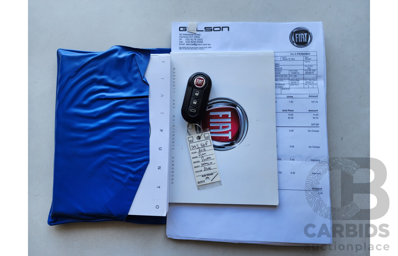 10/2013 Fiat Punto Lounge MY13 5d Hatchback Blue 1.4L