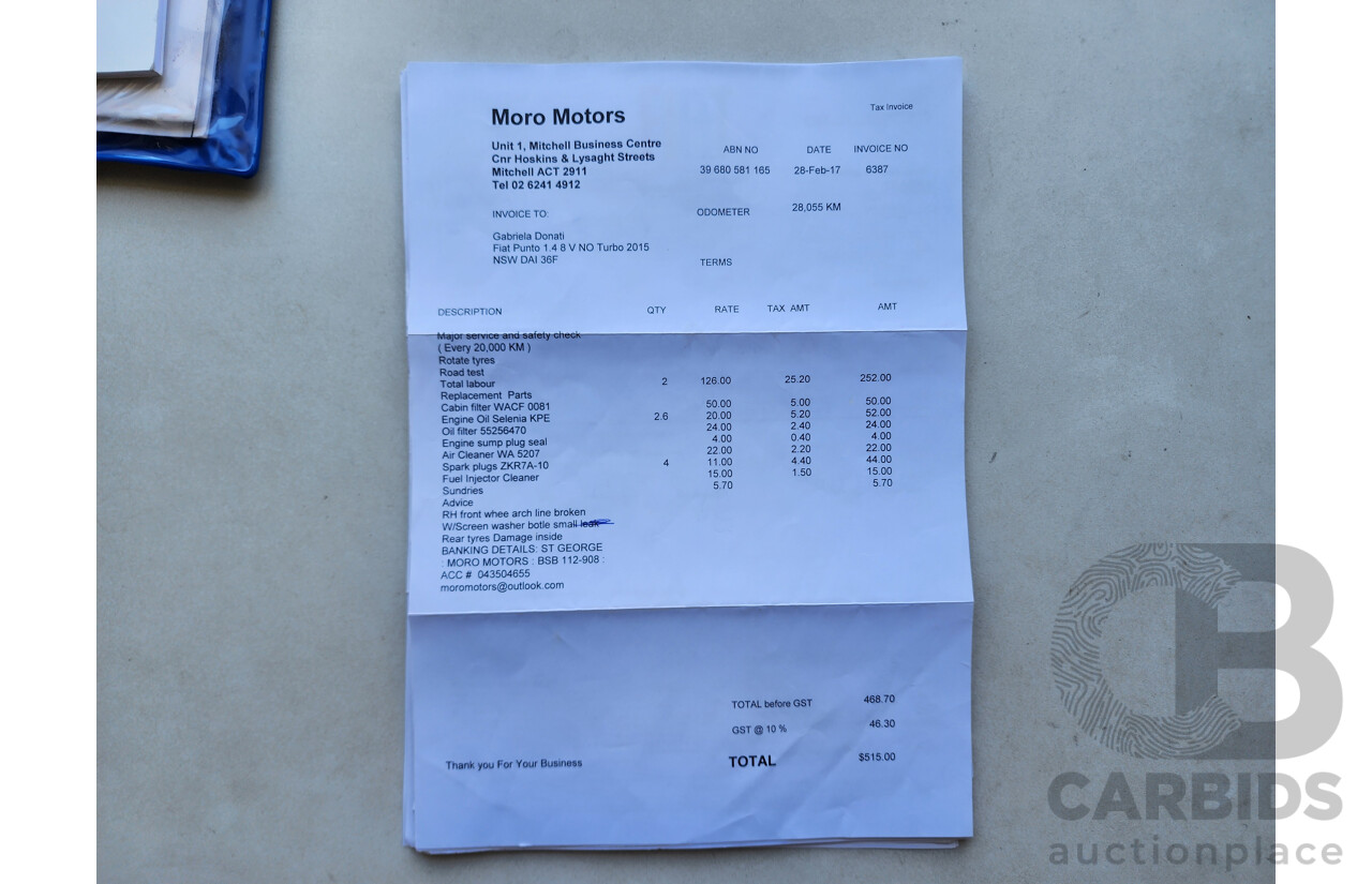 10/2013 Fiat Punto Lounge MY13 5d Hatchback Blue 1.4L