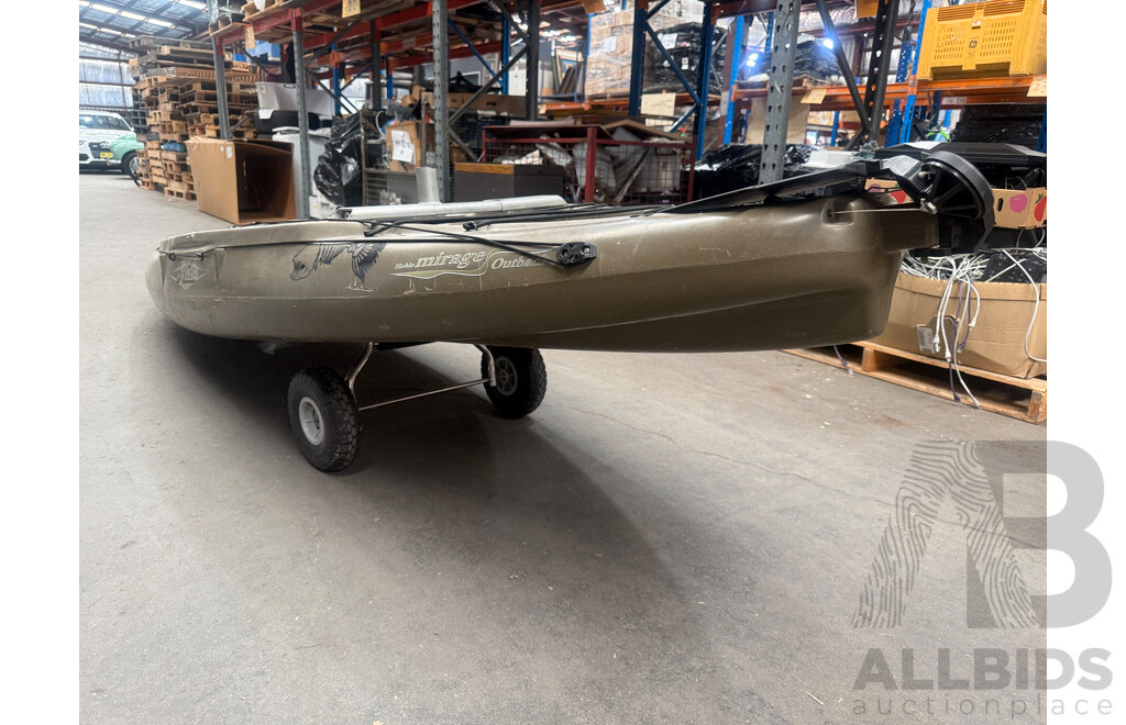 Hobie Mirage Outback Fishing Kayak + Paddles + Trolley
