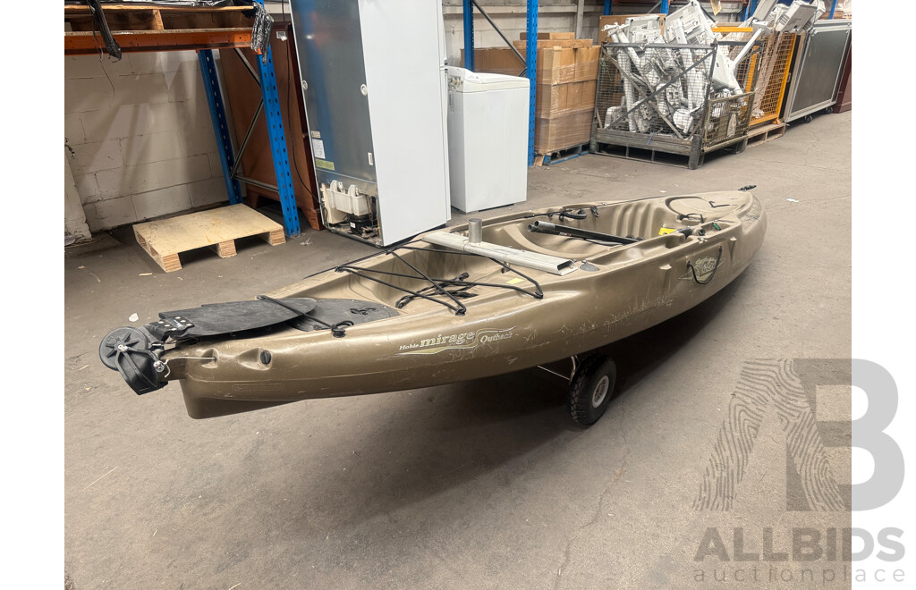 Hobie Mirage Outback Fishing Kayak + Paddles + Trolley