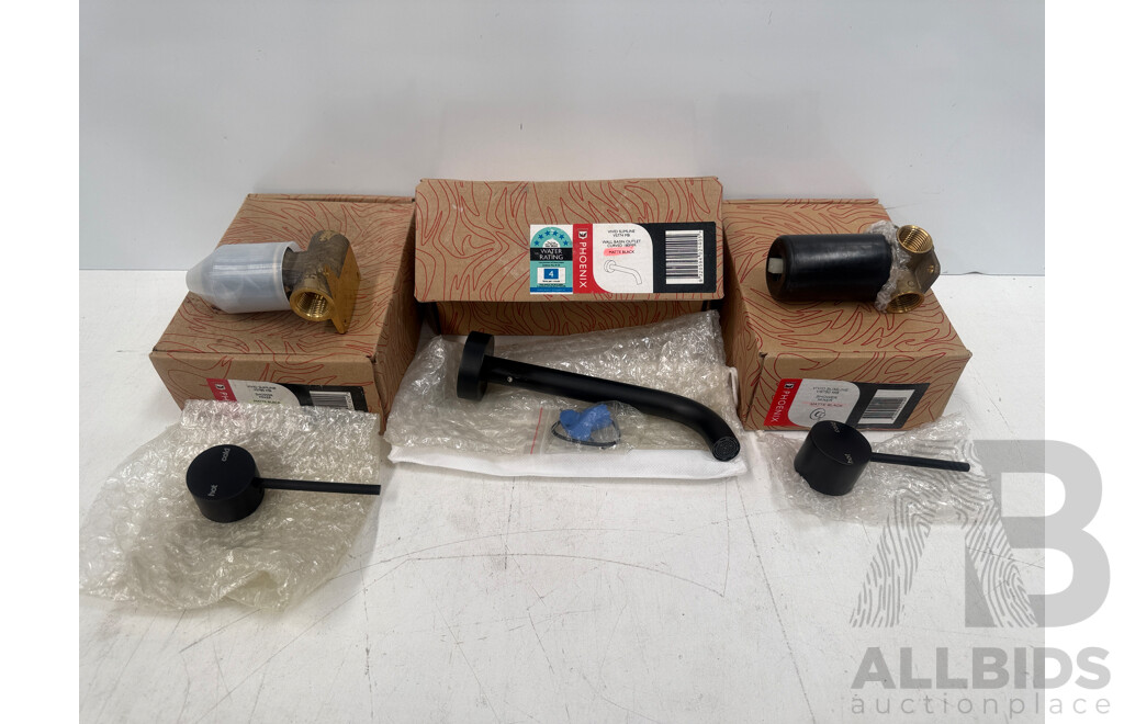 Phoenix 2x Shower Mixer + Phoenix Wall Basin Outlet