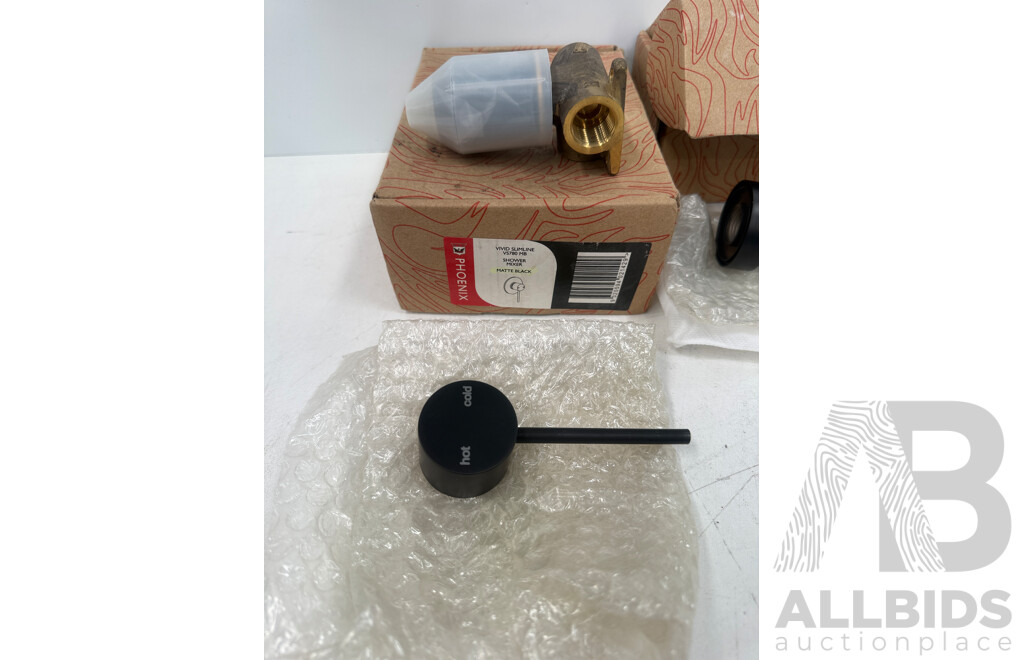 Phoenix 2x Shower Mixer + Phoenix Wall Basin Outlet