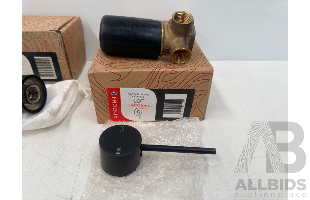 Phoenix 2x Shower Mixer + Phoenix Wall Basin Outlet