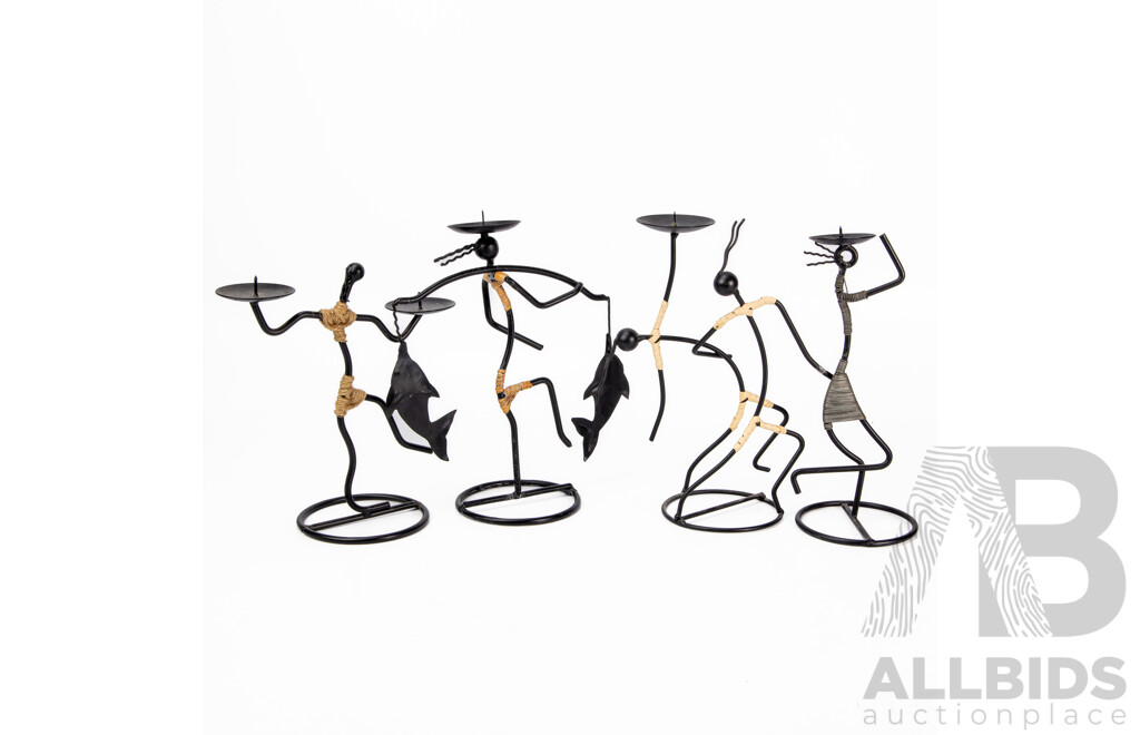 Collection of Four Laurids Lomborg Figural Candle Sticks