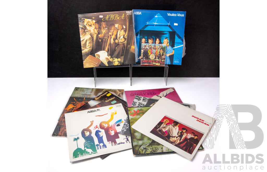 Collection of Twenty-Two Vinyl Records and One CD Including ABBA, Neil Diamond, Rod Stewart, Michael Jackson and the Beatles