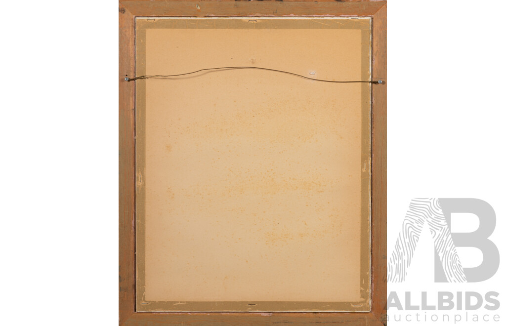 Wilf Warren (20th Century, Australian), the Path Less Travelled,  Original Vintage Oil on Canvas Board, 57 X 47 Cm (frame)