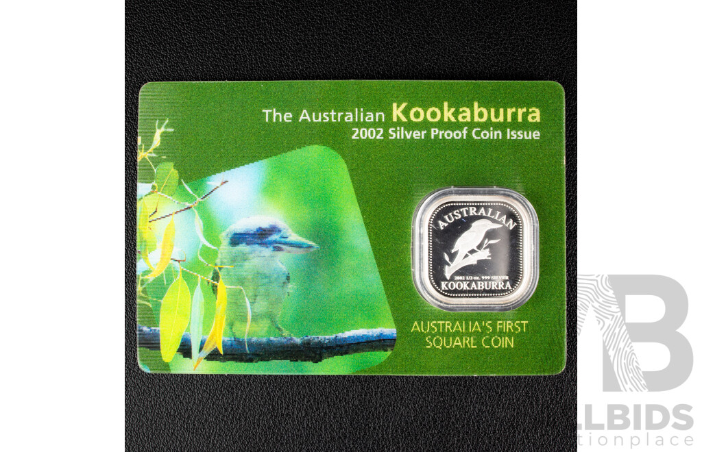 Australian Perth Mint 2002 Silver Proof Square Fifty Cent Coin .999
