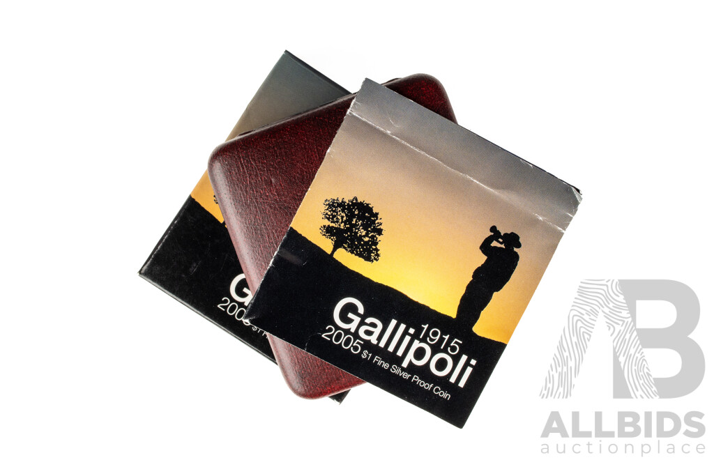 Australian RAM 2005 Silver Proof One Dollar Coin, Gallipoli 1915-2005 .999