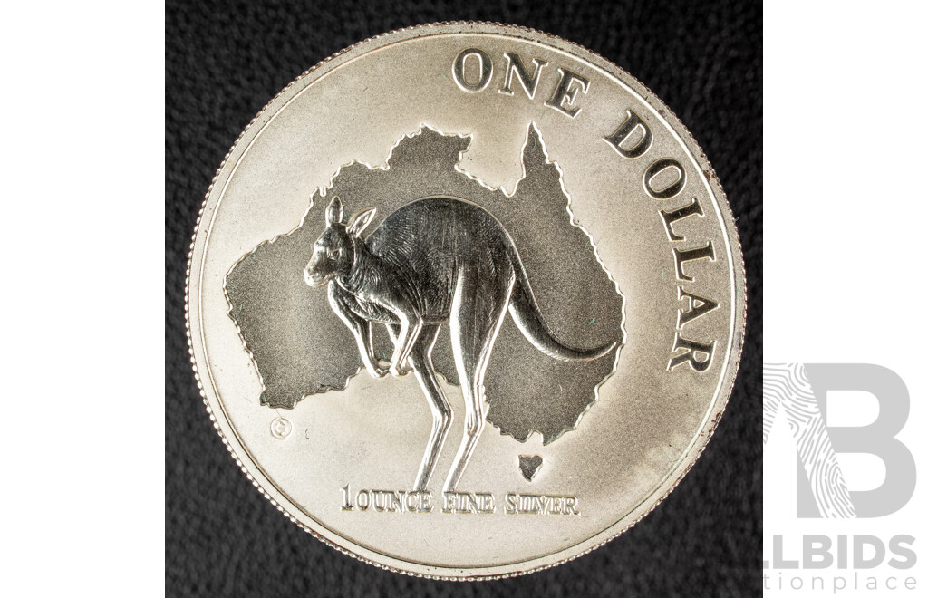 Australian RAM 2000 Frosted Silver One Dollar Coin, Silver Roo .999