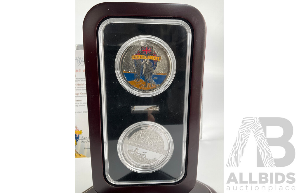 Sands of Gallipoli 2006 Two Silver Finish Coin Box Set