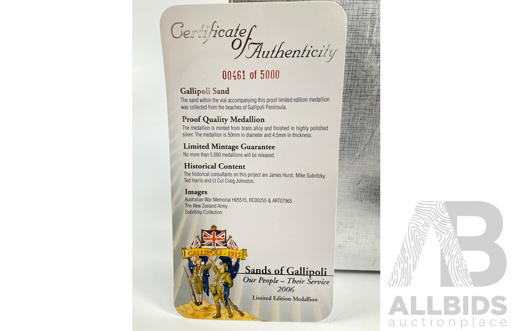 Sands of Gallipoli 2006 Two Silver Finish Coin Box Set