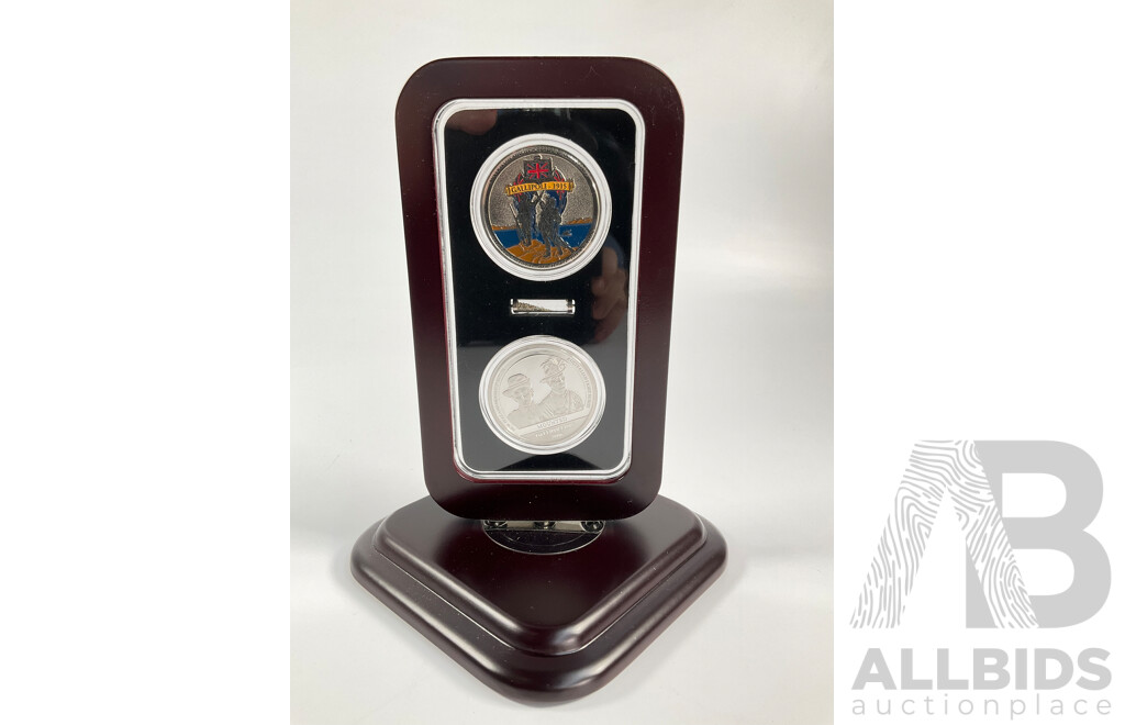 Sands of Gallipoli 2006 Two Silver Finish Coin Box Set