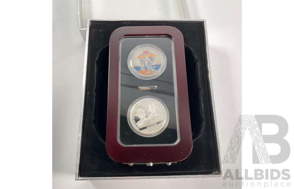Sands of Gallipoli 2006 Two Silver Finish Coin Box Set