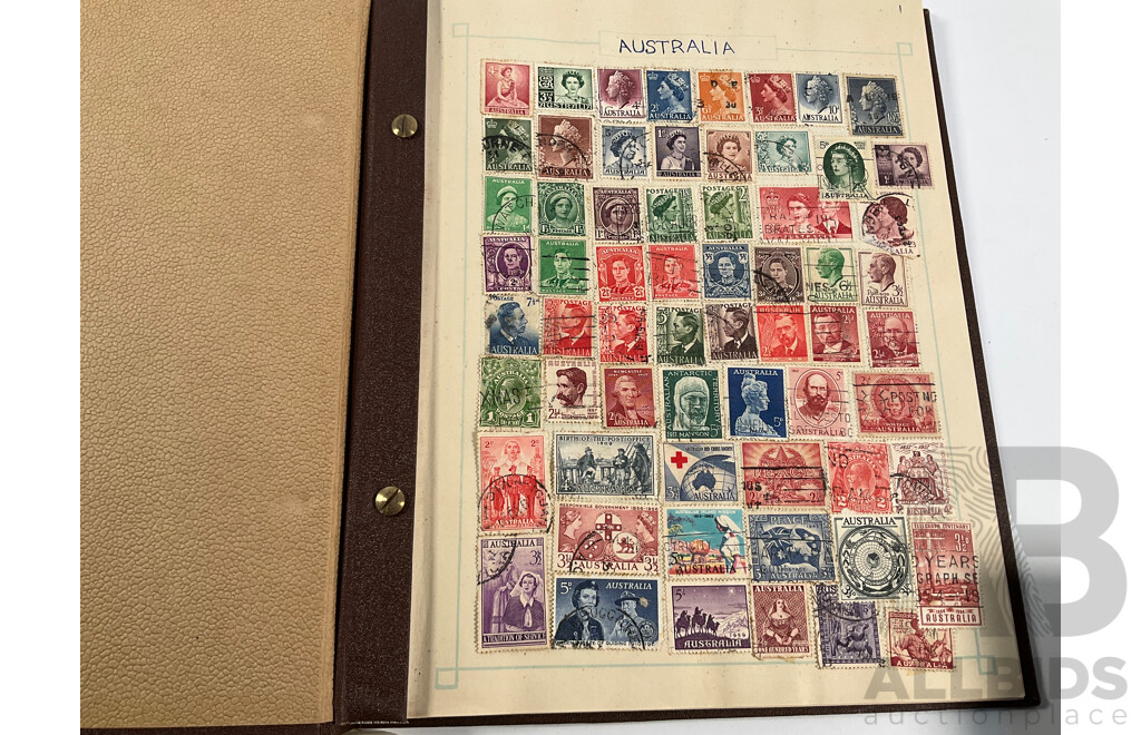 Singapore 1981 Six UNC Coin Set, Four Stamp Albums Including Junior Globe Loose Leaf Stamp Album, Australian Predecimal, Germany, USA, Italy, Belgium, Denmark, Hungary, Netherlands, India, Russia, China