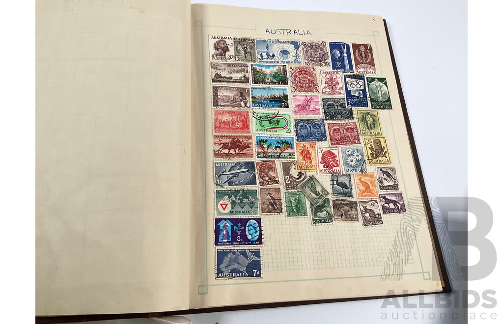 Singapore 1981 Six UNC Coin Set, Four Stamp Albums Including Junior Globe Loose Leaf Stamp Album, Australian Predecimal, Germany, USA, Italy, Belgium, Denmark, Hungary, Netherlands, India, Russia, China