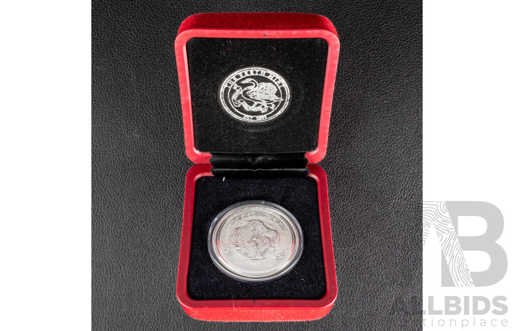 Australian Perth Mint 2000 Silver Fifty Cent Coin, Lunar Series I, Year of the Dragon .999