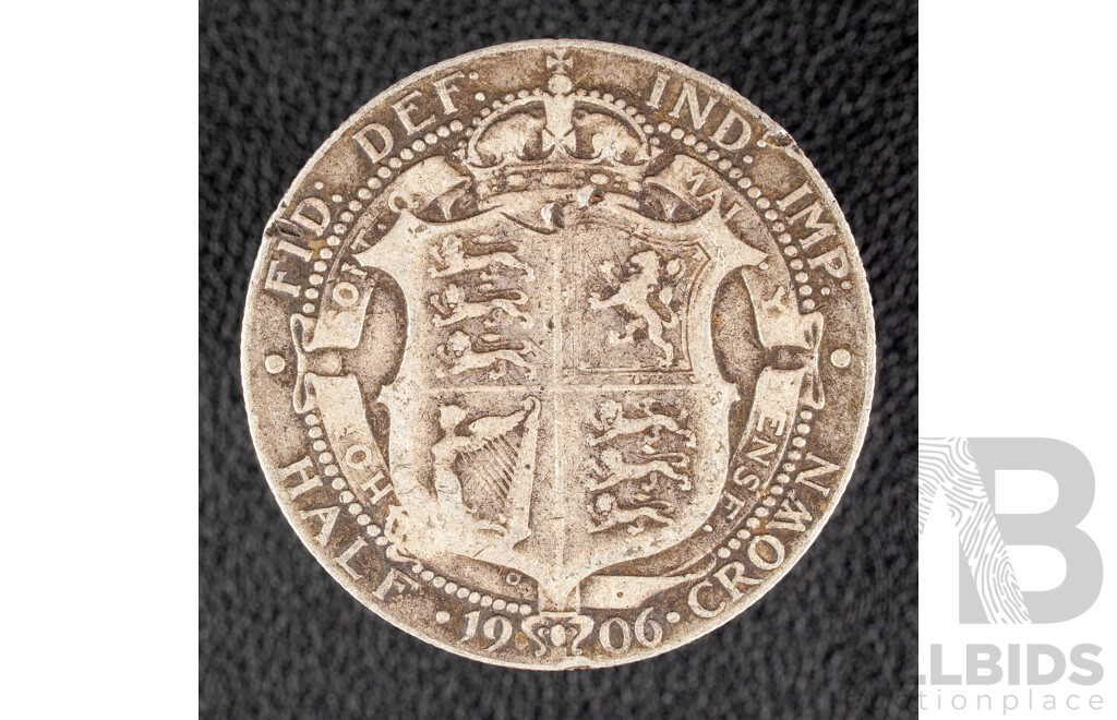 Great Britain 1906 KEVII Silver Half Crown .925