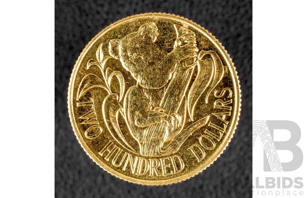 Australian RAM 1980 Gold Two Hundred Dollar Coin, Australian Koala .916