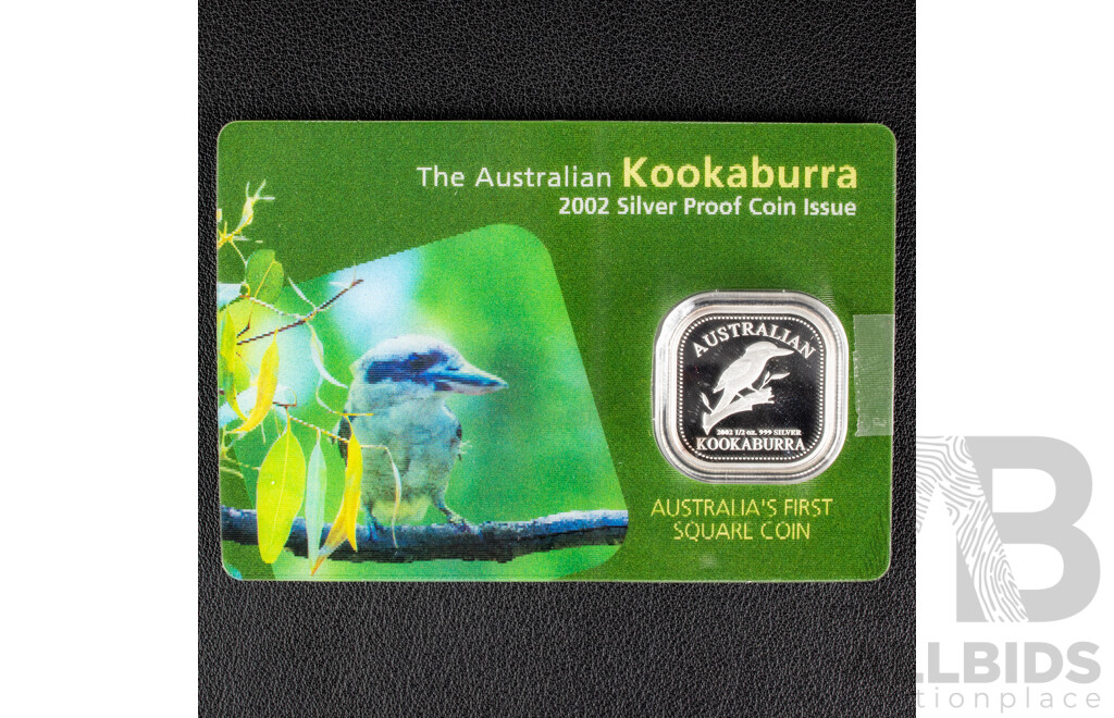Australian Perth Mint 2002 Silver Proof Square Fifty Cent Coin .999