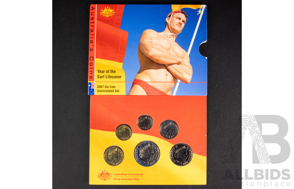 Australian RAM 2007 Six UNC Coin Set, Year of the Surf Lifesaver