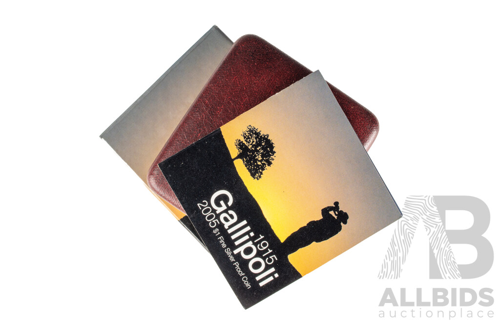 Australian RAM 2005 Silver Proof One Dollar Coin, Gallipoli 1915-2005 .999