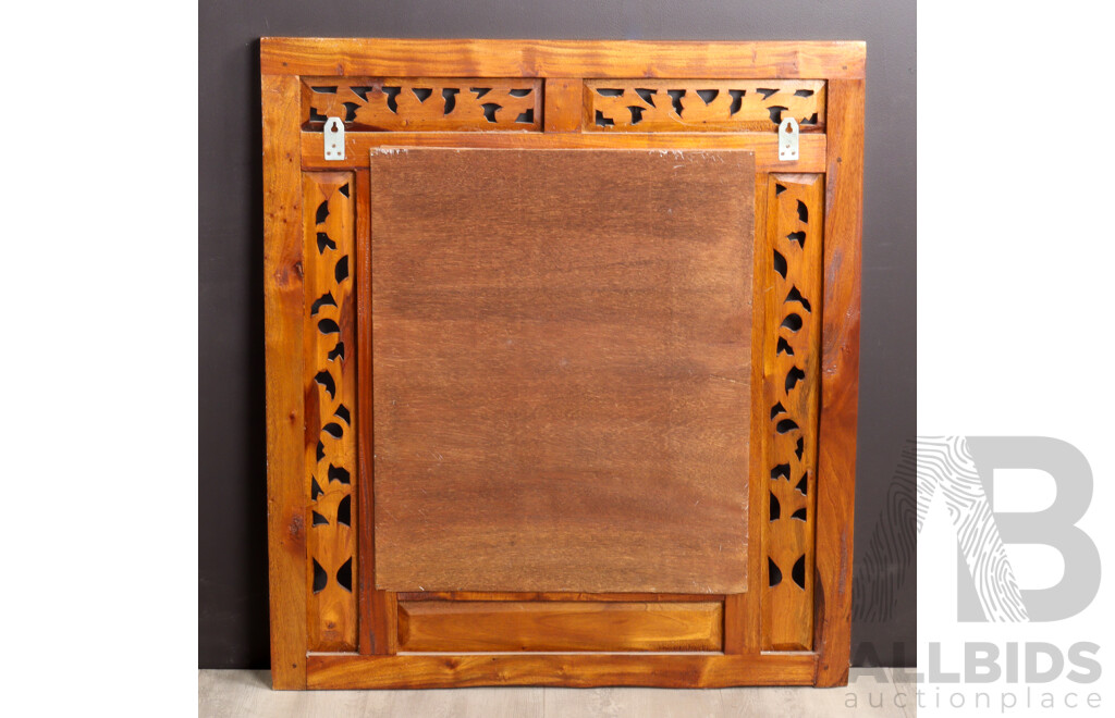 Indonesian Mahogany Mirror with Two Doors