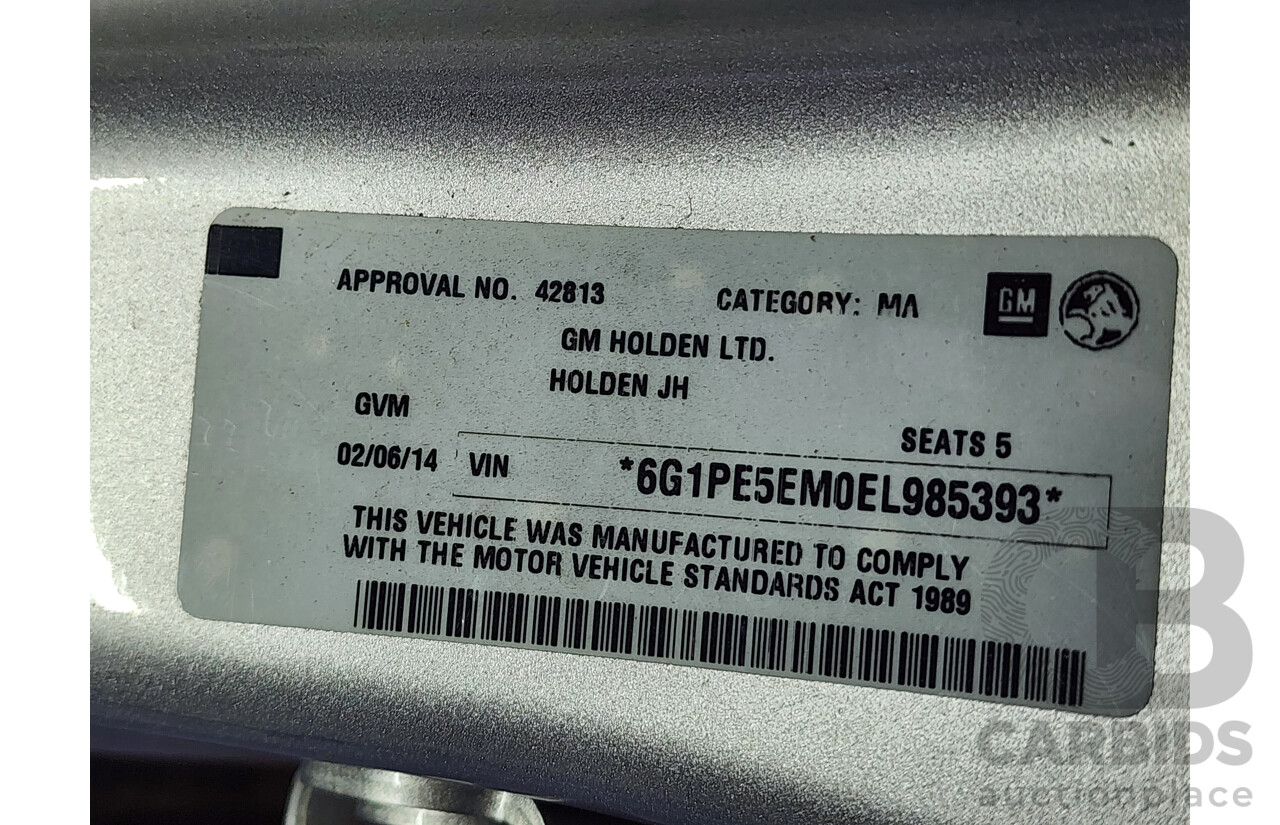 6/2014 Holden Cruze Z-Series JH MY14 4d Sedan Silver 1.8L