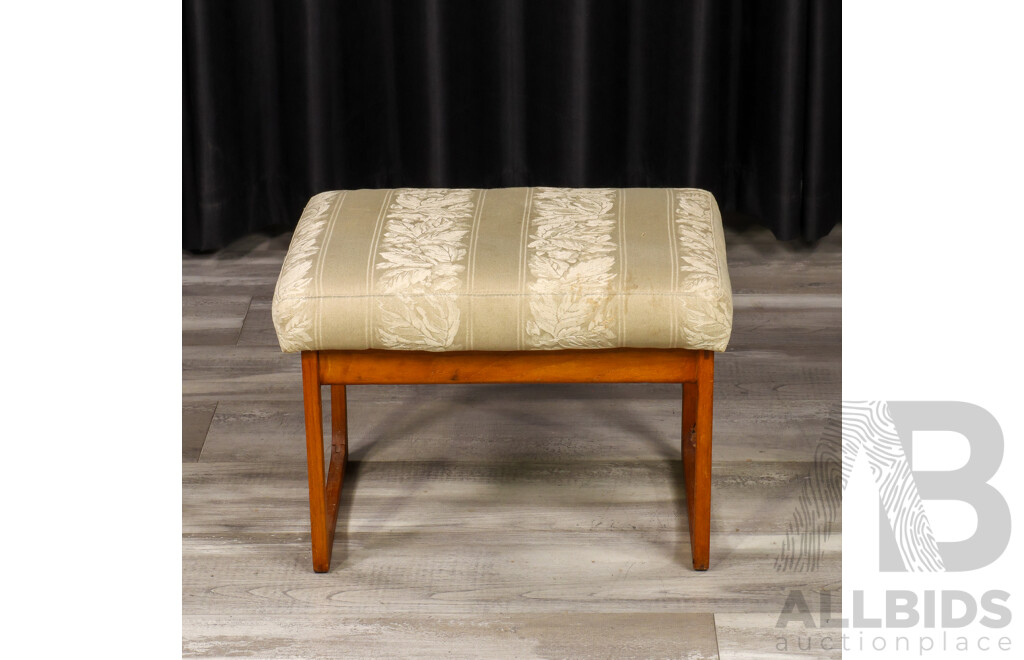Retro Teak Framed Footstool
