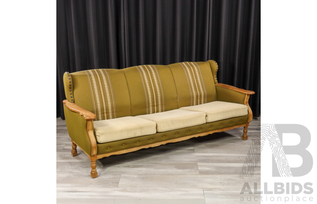 Art Deco Three Piece Timber Framed Lounge Suite