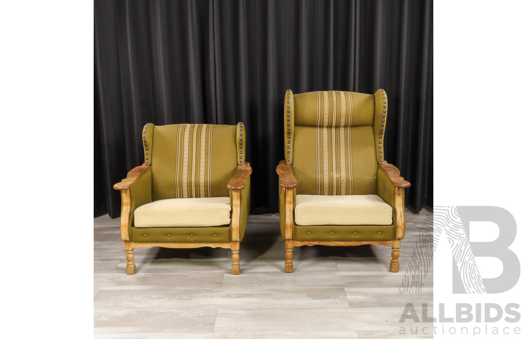 Art Deco Three Piece Timber Framed Lounge Suite