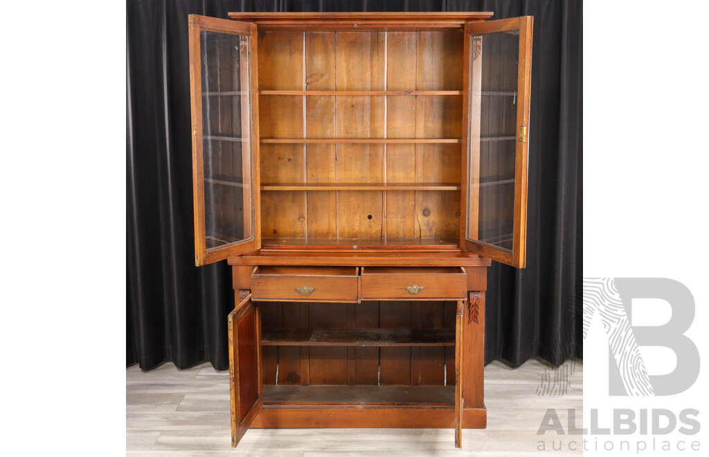 Victorian Cedar Two Piece Bookcase