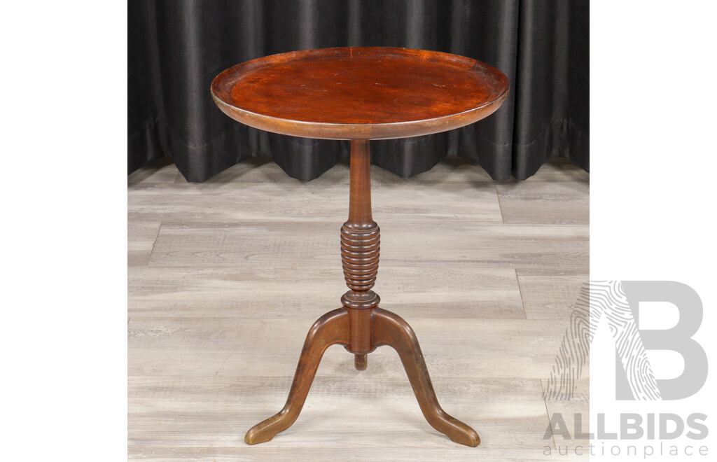Vintage Mahogany Wine Table with Raised Lip