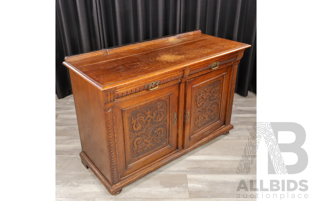 Early Victorian Oak Sideboard