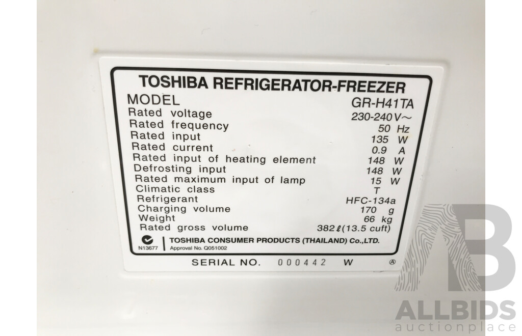 Toshiba (GR-H41TA) Refrigerator-Freezer