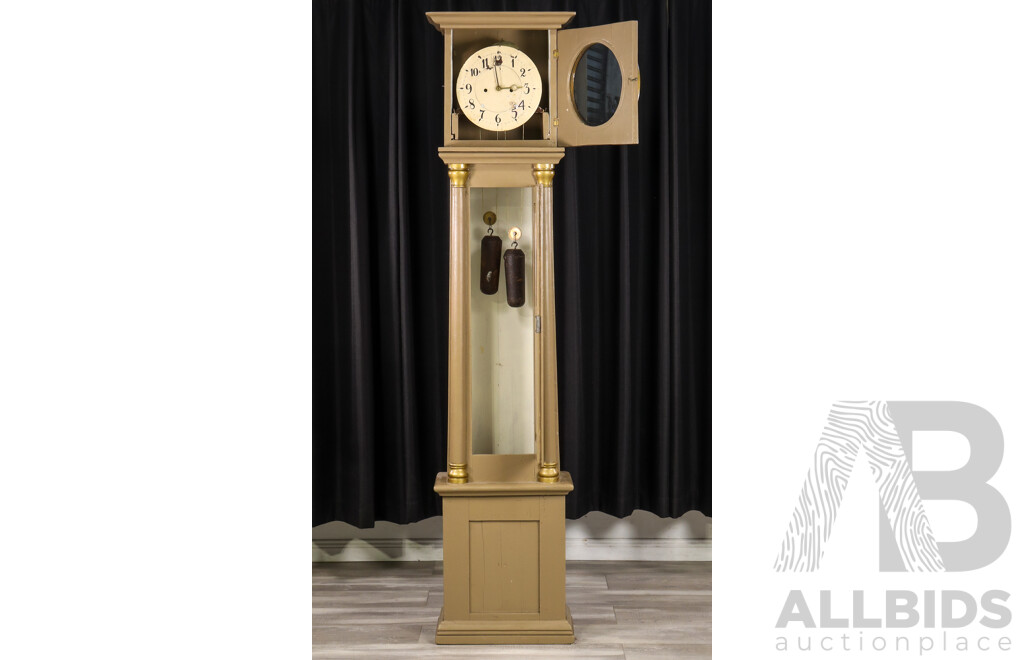 Folk Art Painted Long Case Clock Case